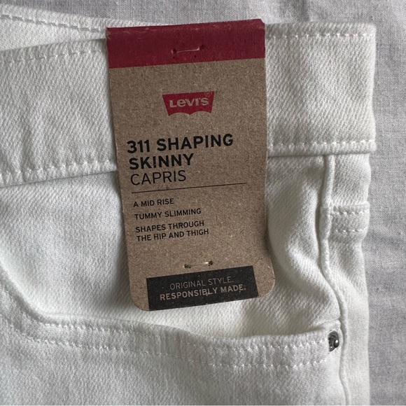 Levi’s 311 Shaping Skinny Capri Jeans White Mid Rise Size 12 W31 NWT - Picture 11 of 11